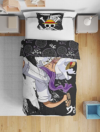 One Piece, Parure de Lit Enfant Imprimée Réversible, LUFFY GEAR