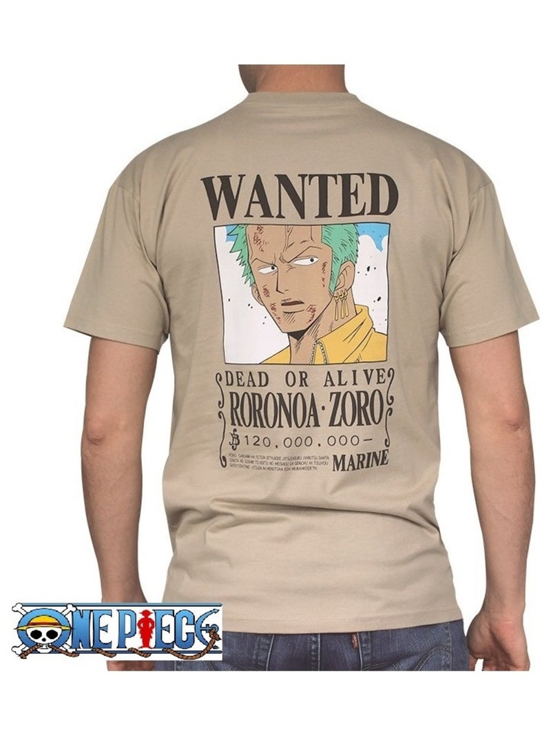 ONE PIECE T-shirt Wanted Zoro Marron - Kiabi