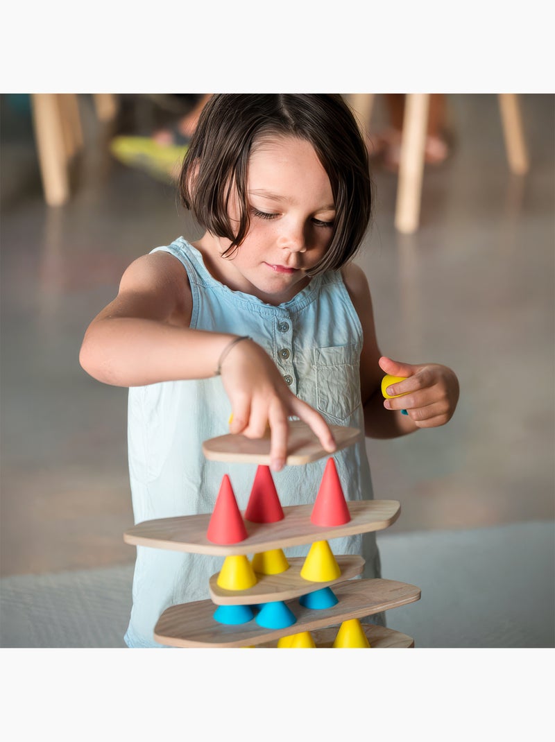 Oppi® | jeu de construction et d'équilibre en bois piks 24 pièces Jaune - Kiabi