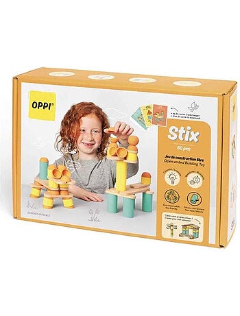 Oppi® | jeu de construction et d'équilibre en bois stix 60 pièces