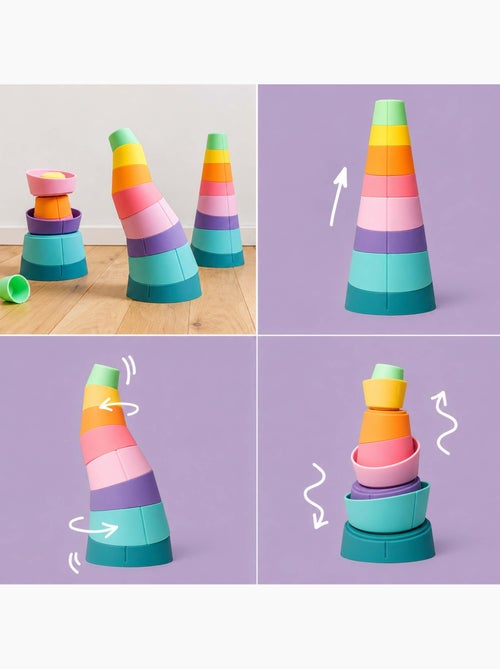 Oppi® | jouet sensoriel pyramide à empiler en silicone stak - Kiabi