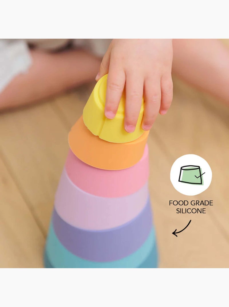 Oppi® | jouet sensoriel pyramide à empiler en silicone stak Multicolore - Kiabi