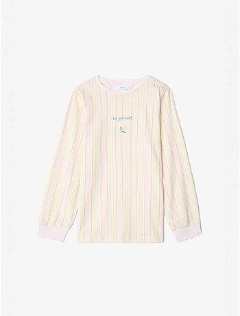 Optic ensemble de pyjama fille à motif floral net, manches longues, 2 pièces penti