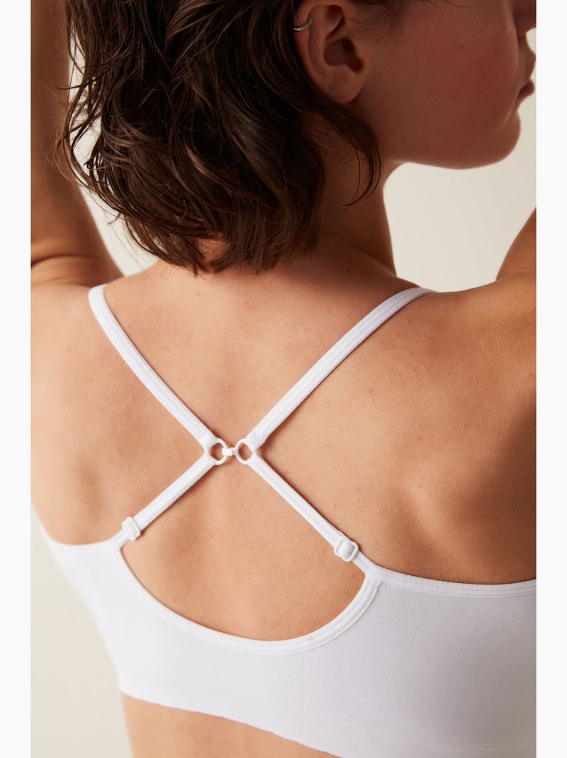 Optic nu soutien-gorge basique sans armature à bonnets amovibles penti Blanc - Kiabi