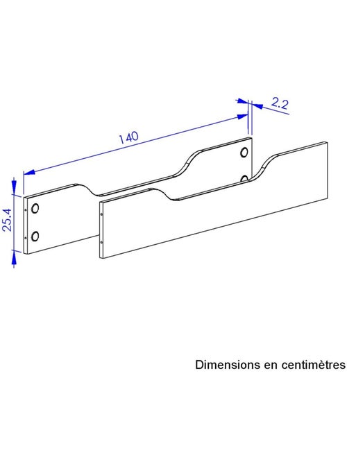 Option 2 pans 140 cm en bois - Kiabi Option 2 pans 140 cm en bois - Kiabi
