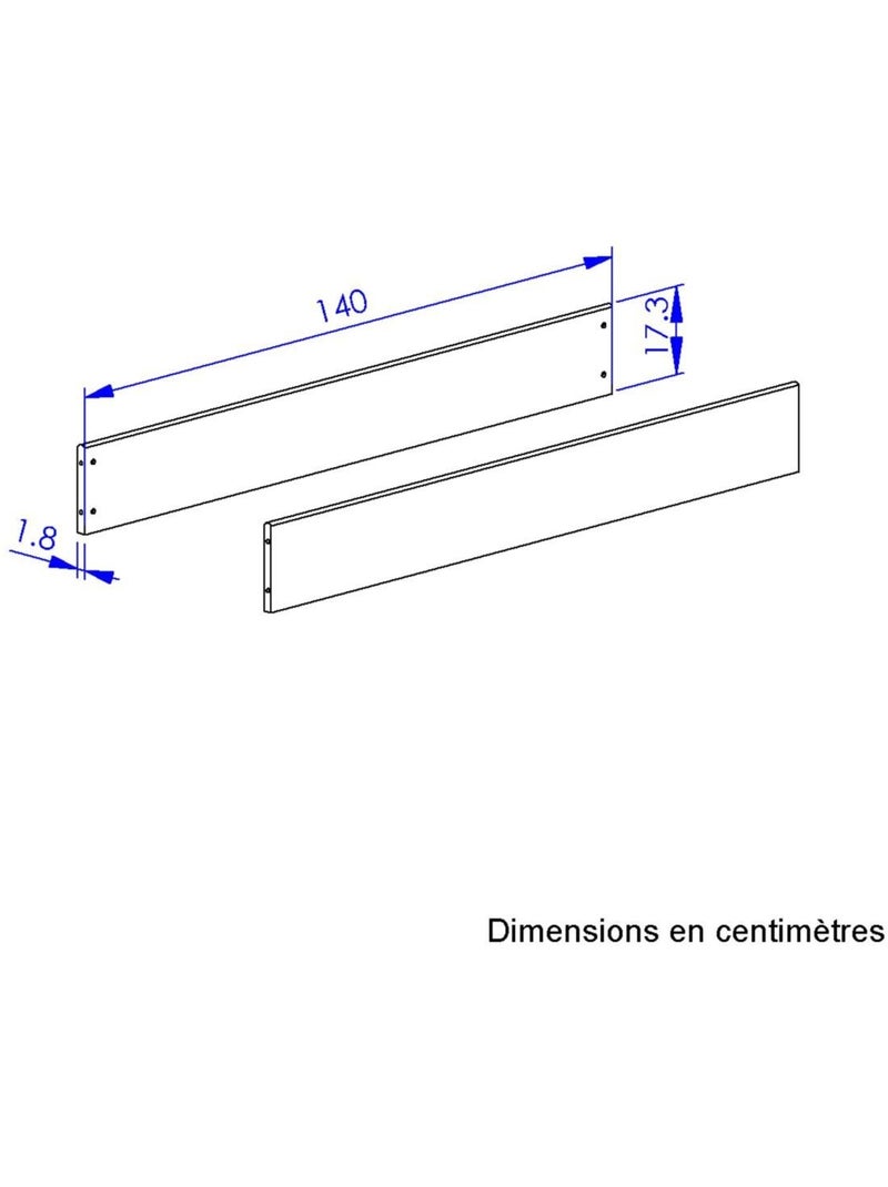 Option 2 pans pour lit transformable 140 cm blanc Gris - Kiabi