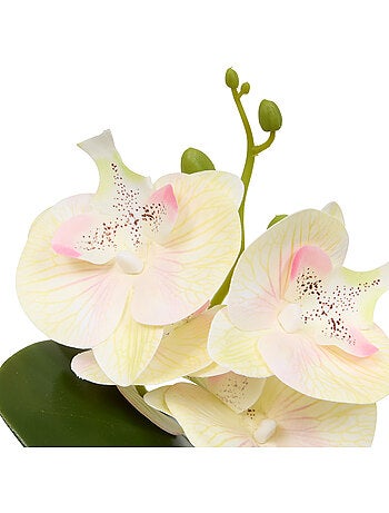 Orchidée artificielle en pot avec gravier mick