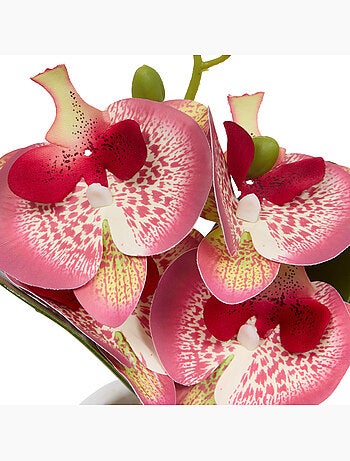 Orchidée artificielle en pot avec gravier mick