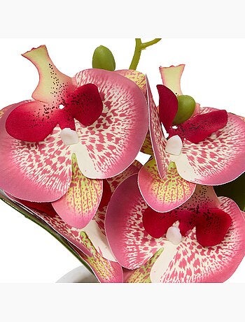 Orchidée artificielle en pot avec gravier mick