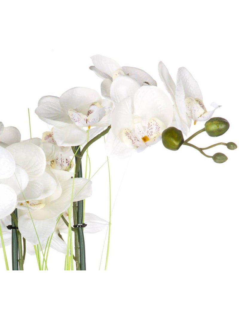 Orchidée artificielle en pot brillant avec cailloux décoratifs Argent - Kiabi