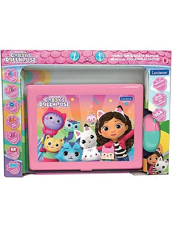 Ordinateur éducatif bilingue avec 164 activités au design gabby et la maison magique (en/fr)