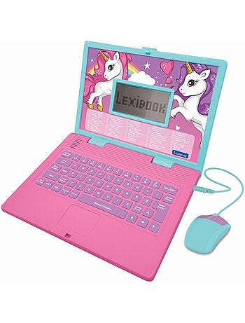 Ordinateur éducatif bilingue avec 164 activités au design licorne (en/fr)