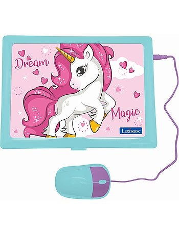 Ordinateur éducatif bilingue avec 164 activités au design licorne (en/fr)