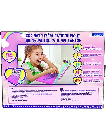 Ordinateur éducatif bilingue avec 164 activités au design licorne (en/fr)