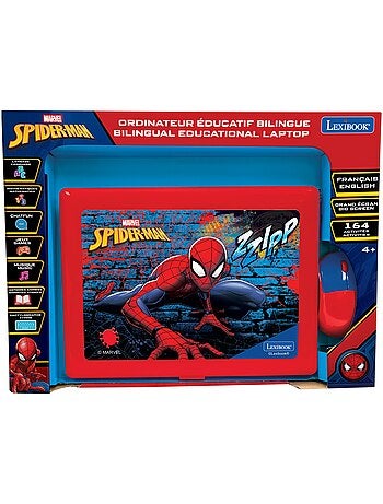 Ordinateur éducatif bilingue avec 164 activités au design Spiderman (EN/FR)