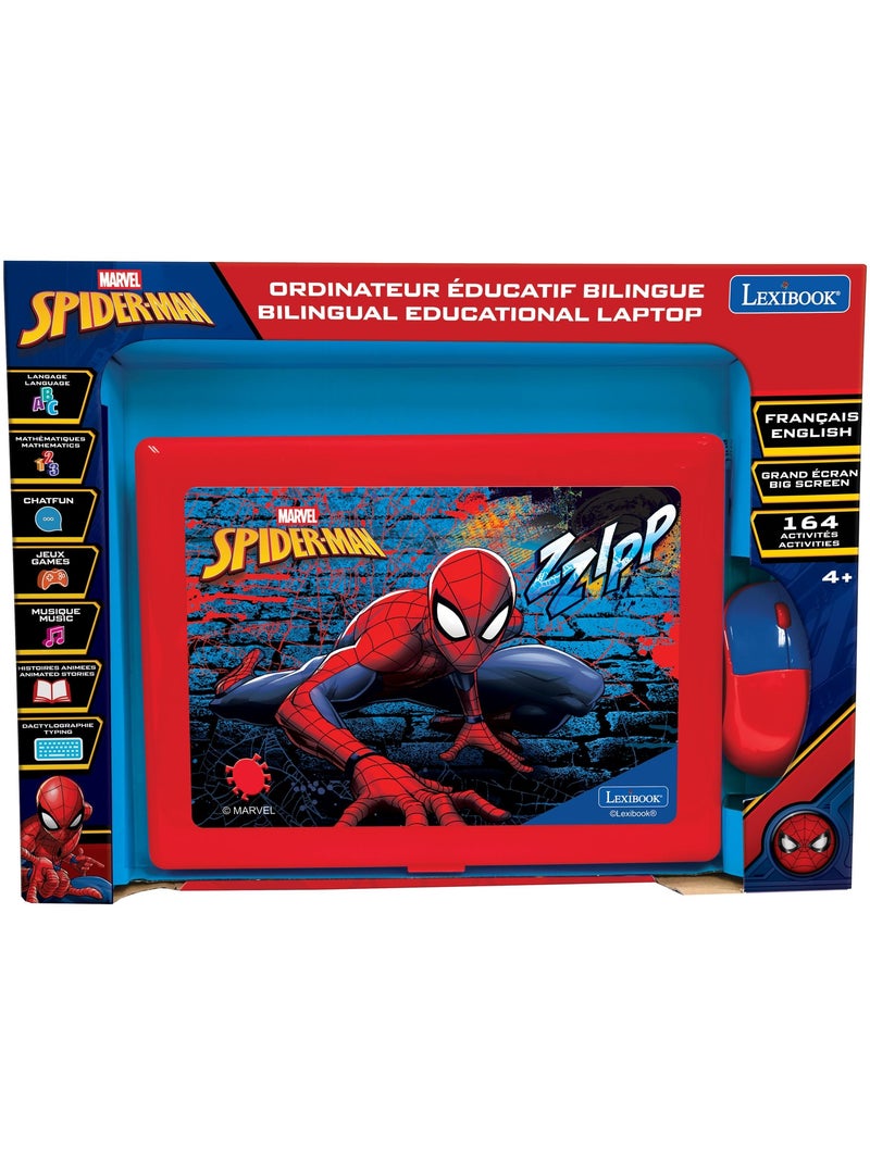 Ordinateur éducatif bilingue avec 164 activités au design Spiderman (EN/FR) Rouge - Kiabi