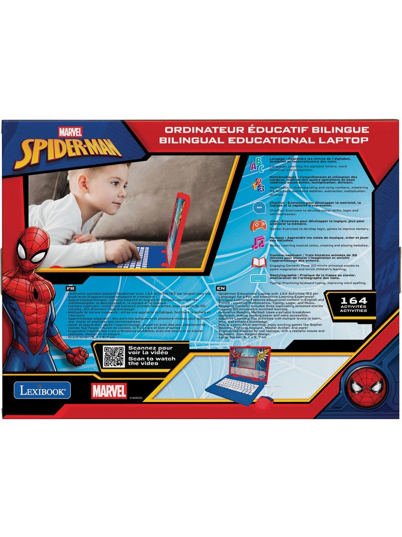 Ordinateur éducatif bilingue avec 164 activités au design Spiderman (EN/FR) Rouge - Kiabi