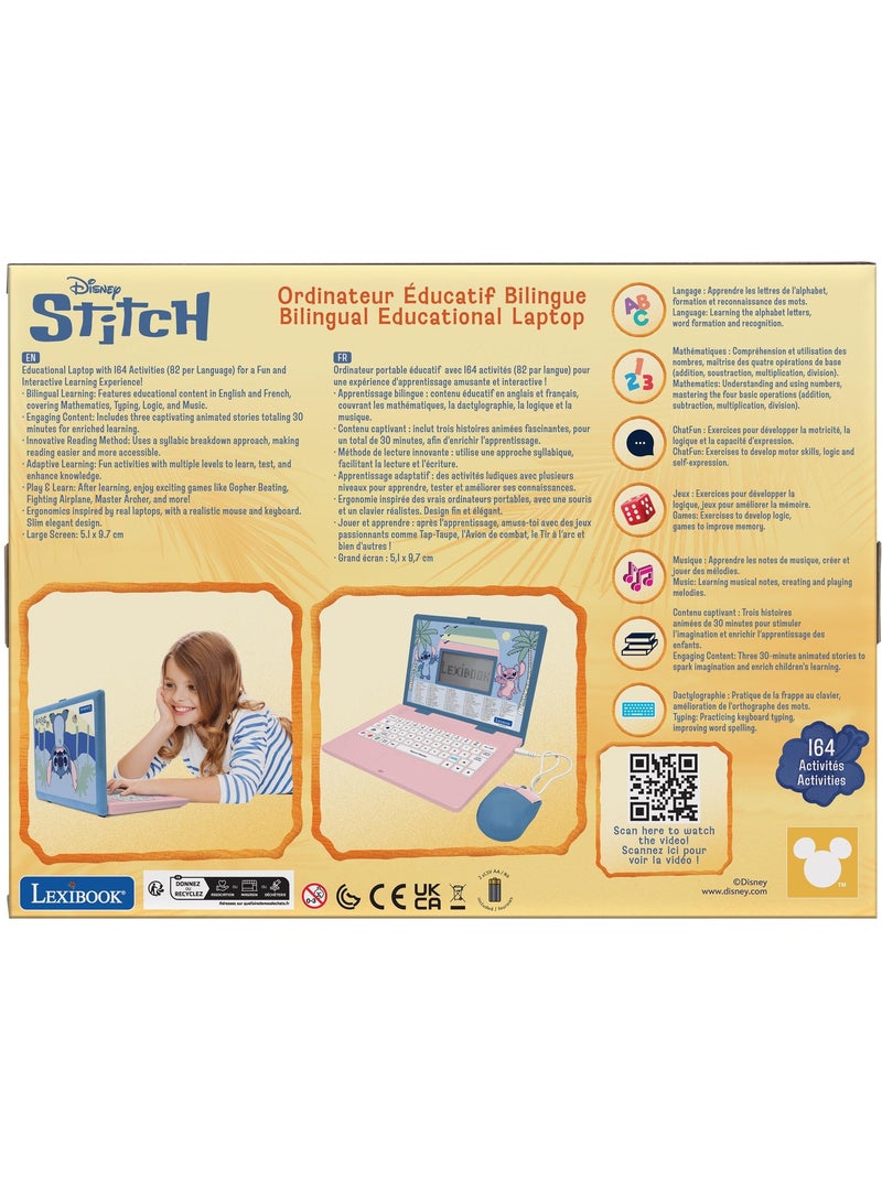 Ordinateur éducatif bilingue avec 164 activités au design Stitch (EN/FR) Bleu - Kiabi