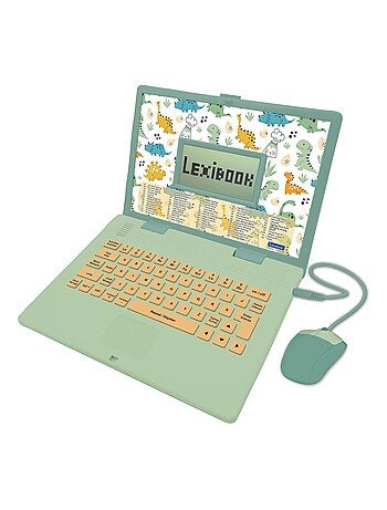 Ordinateur éducatif bilingue dinosaure avec 124 activités (EN/FR)
