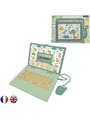 Ordinateur éducatif bilingue dinosaure avec 124 activités (EN/FR)