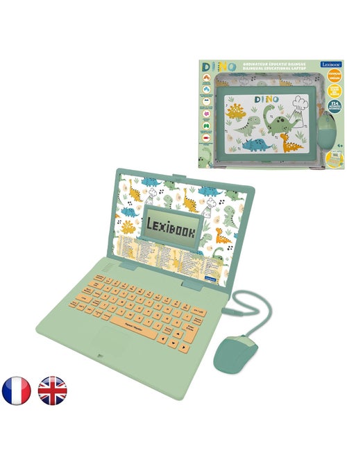 Ordinateur éducatif bilingue dinosaure avec 124 activités (EN/FR) - Kiabi