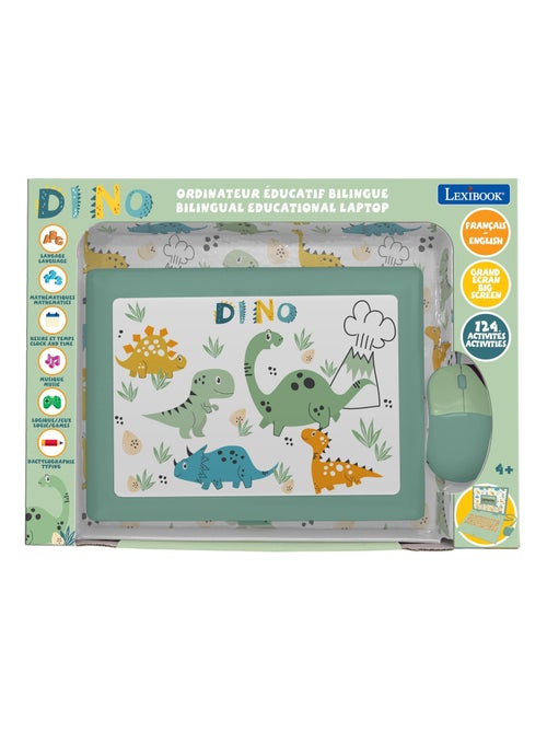 Ordinateur éducatif bilingue dinosaure avec 124 activités (EN/FR) - Kiabi