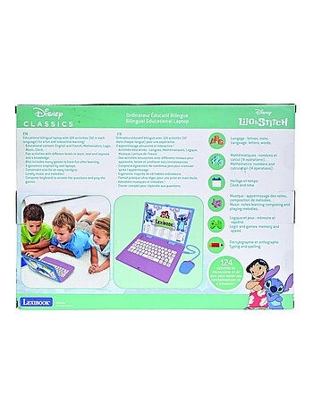 Ordinateur éducatif bilingue 'Stitch' – 124 activités (Français/Anglais)