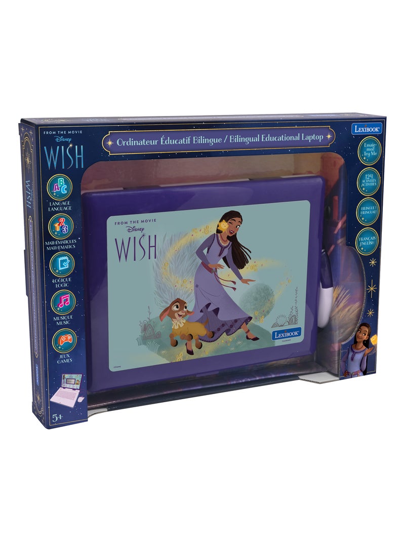 Ordinateur portable éducatif bilingue Disney Wish (FR/EN) Violet - Kiabi