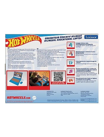 Ordinateur portable éducatif bilingue Hot Wheels (FR/EN)