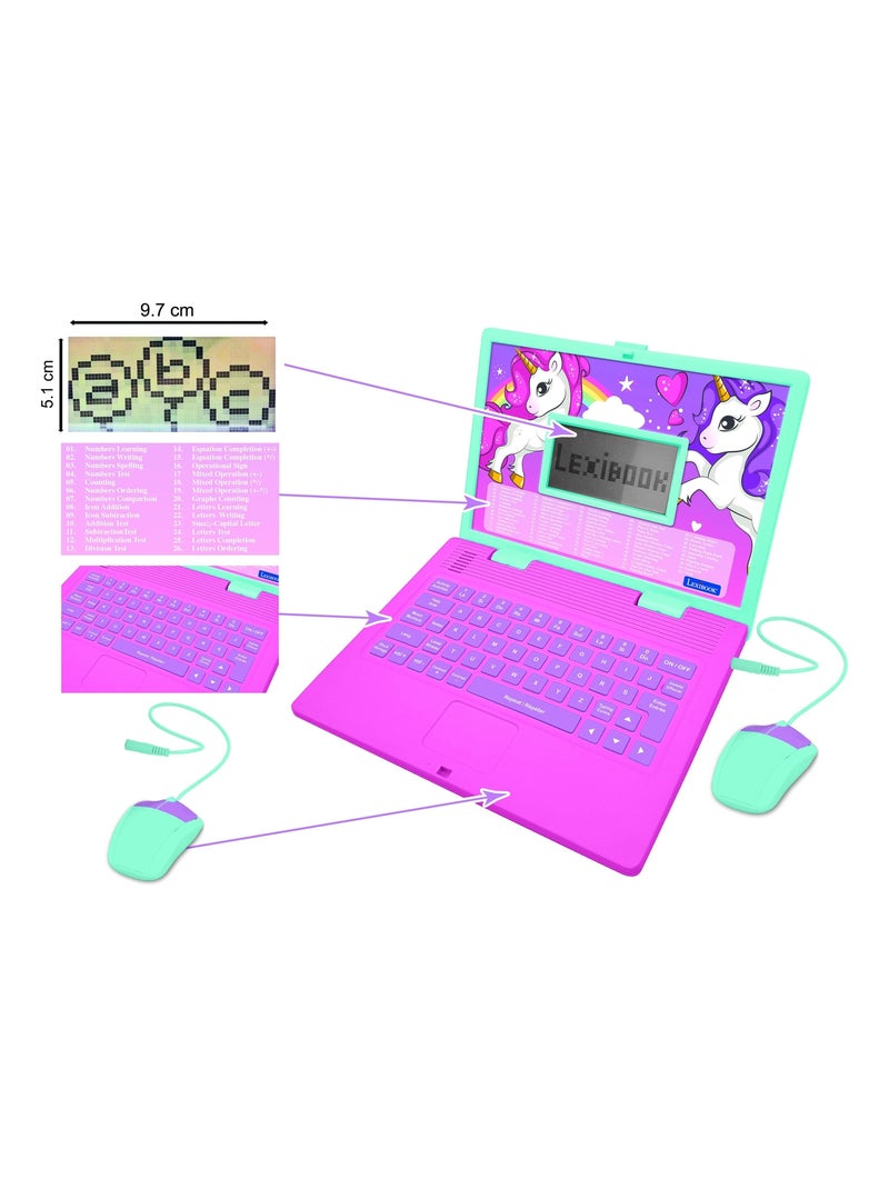 Ordinateur portable éducatif bilingue Licorne (FR/EN) Rose - Kiabi