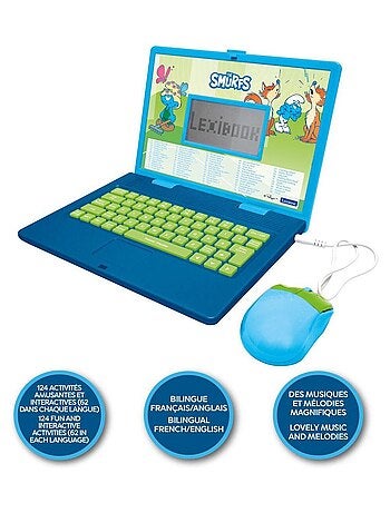 Ordinateur portable éducatif bilingue Schtroumpfs (FR/EN)