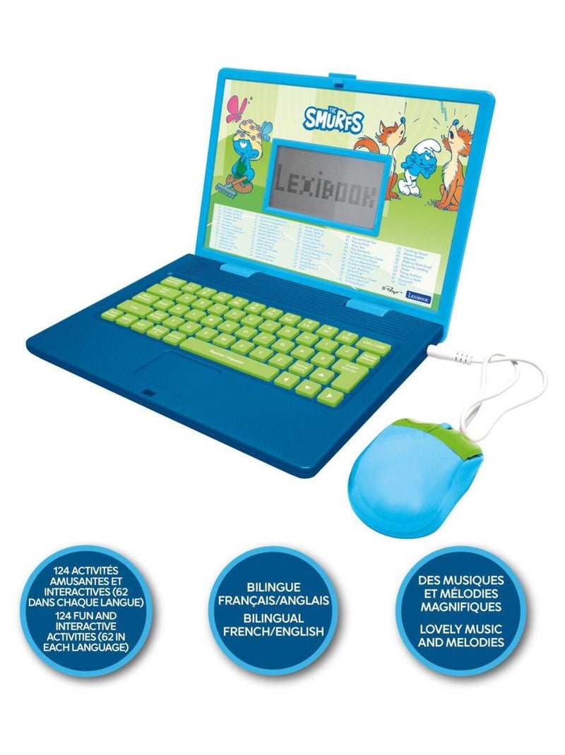 Ordinateur portable éducatif bilingue Schtroumpfs (FR/EN) Bleu - Kiabi