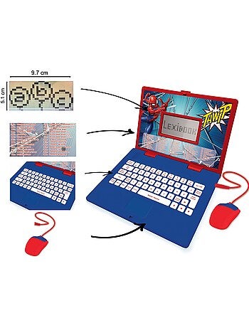 Ordinateur portable éducatif parlant bilingue spiderman – 124 activités en français et anglais