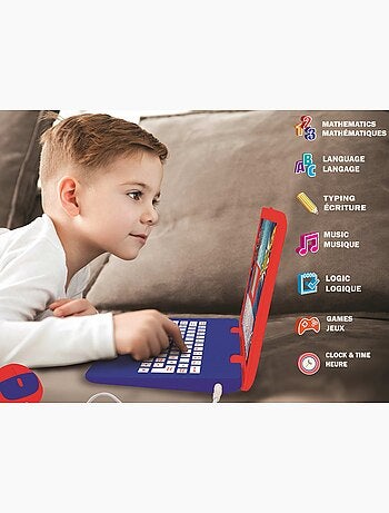 Ordinateur portable éducatif parlant bilingue spiderman – 124 activités en français et anglais