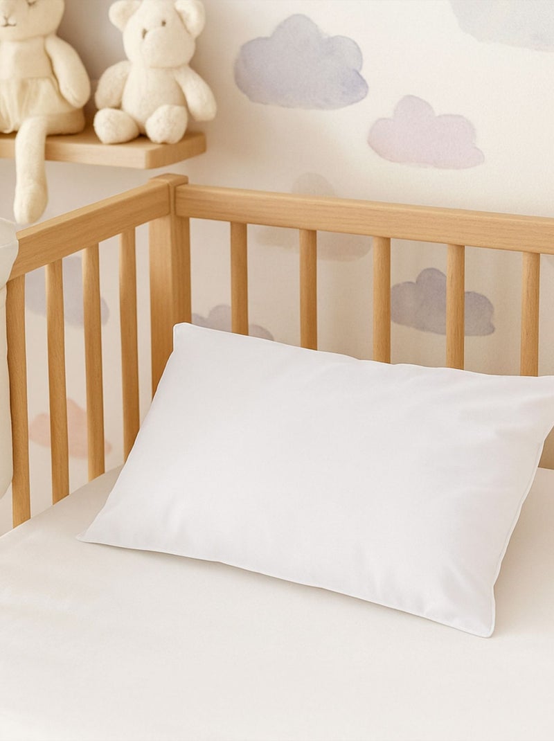 Oreiller antiacariens enveloppe percale Blanc - Kiabi