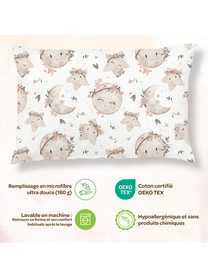 Oreiller avec taie inclus - Coton OEKO-TEX | SUPERBE BEBE Blanc - Kiabi