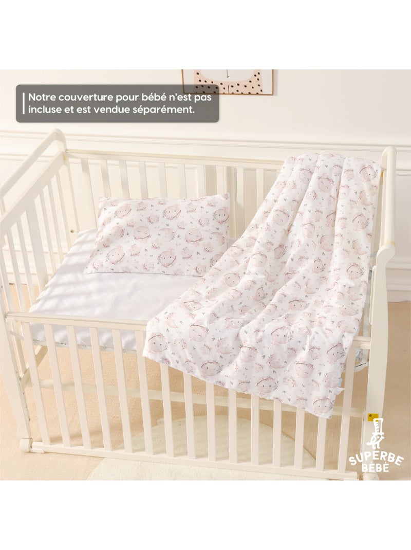Oreiller avec taie inclus - Coton OEKO-TEX | SUPERBE BEBE Blanc - Kiabi
