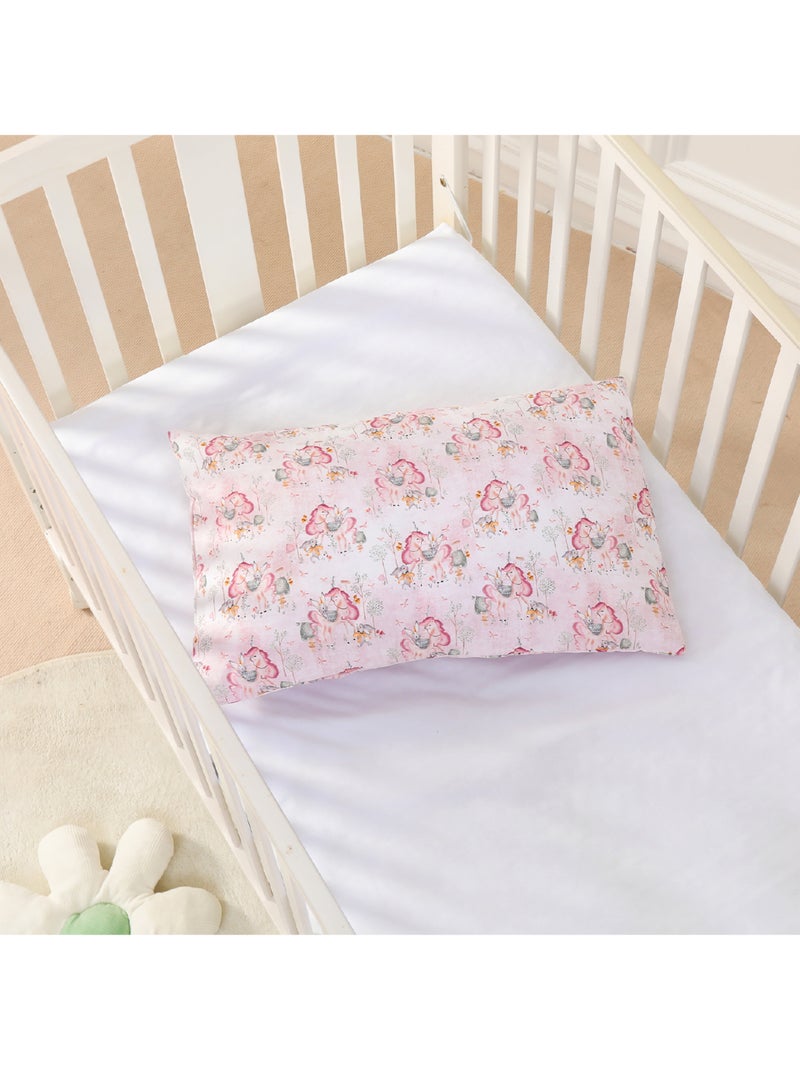 Oreiller avec taie inclus - Coton OEKO-TEX | SUPERBE BEBE Blanc Rose - Kiabi