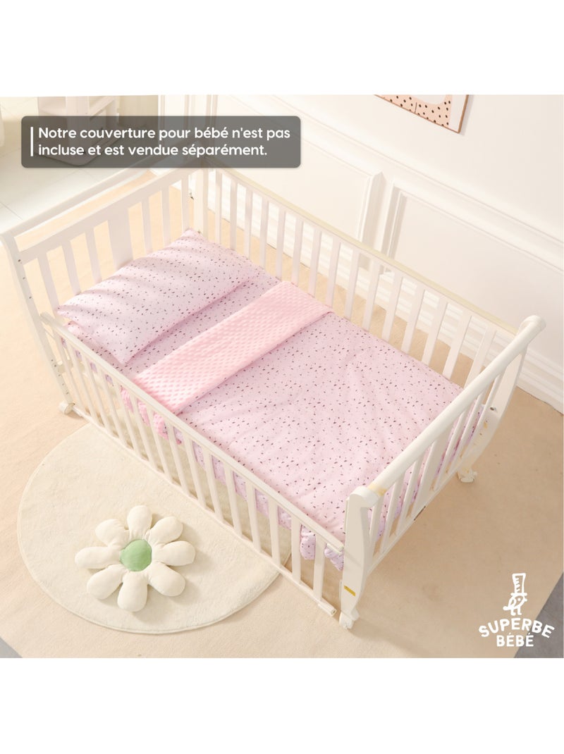 Oreiller avec taie inclus - Coton OEKO-TEX | SUPERBE BEBE Bleu Bordeaux Blanc - Kiabi