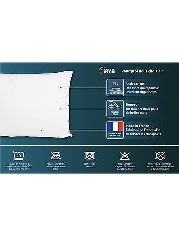 Oreiller blanc en coton ZEN, par Soleil d'ocre