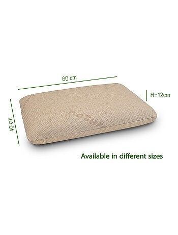 Oreiller coton BIO et lin 100% H12cm Mousse à mémoire de forme.
