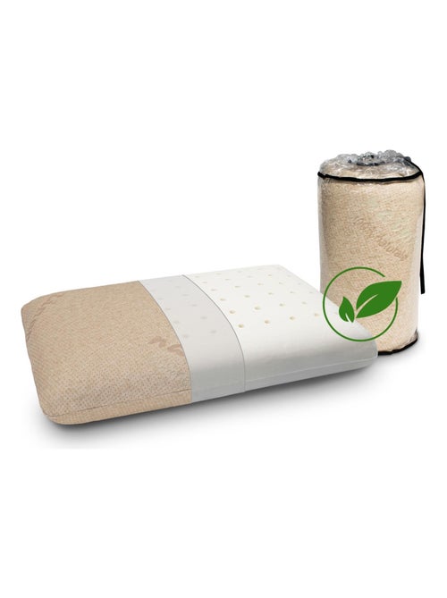 Oreiller coton BIO et lin 100% H12cm Mousse à mémoire de forme. - Kiabi Oreiller coton BIO et lin 100% H12cm Mousse à mémoire de forme. - Kiabi