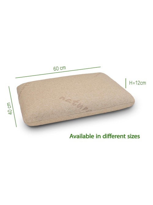 Oreiller coton BIO et lin 100% H12cm Mousse à mémoire de forme. - Kiabi Oreiller coton BIO et lin 100% H12cm Mousse à mémoire de forme. - Kiabi
