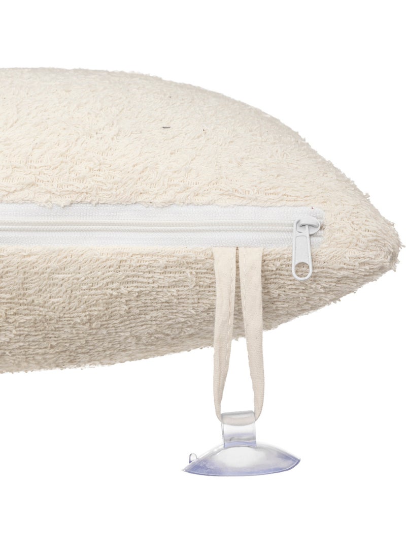 Oreiller de bain coton fixation ventouse Beige - Kiabi
