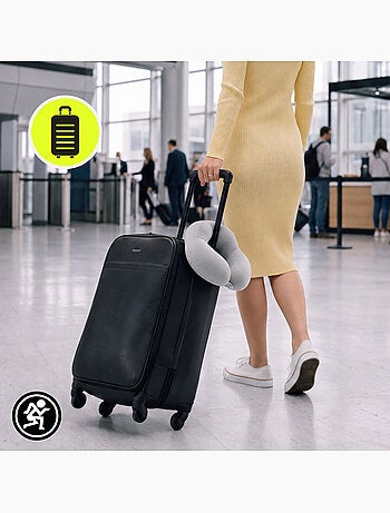 Oreiller de voyage cervical ergonomique d'avion hypermotion gris 26x26 cm