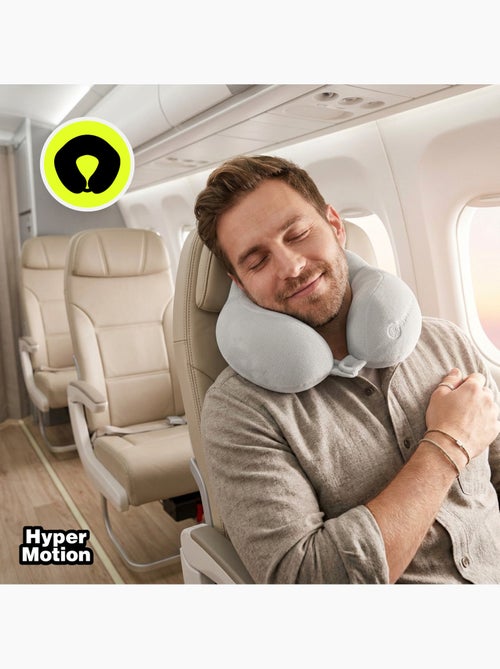 Oreiller de voyage cervical ergonomique d'avion hypermotion gris 26x26 cm - Kiabi Oreiller de voyage cervical ergonomique d'avion hypermotion gris 26x26 cm - Kiabi