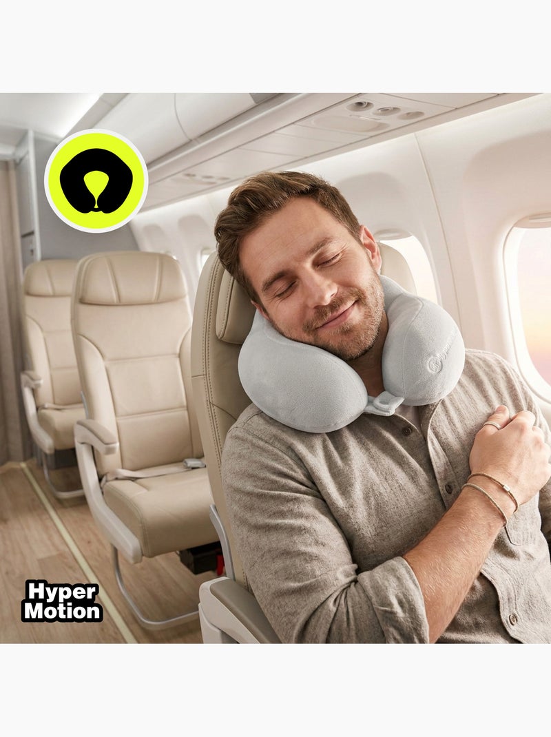 Oreiller de voyage cervical ergonomique d'avion hypermotion gris 26x26 cm Gris - Kiabi
