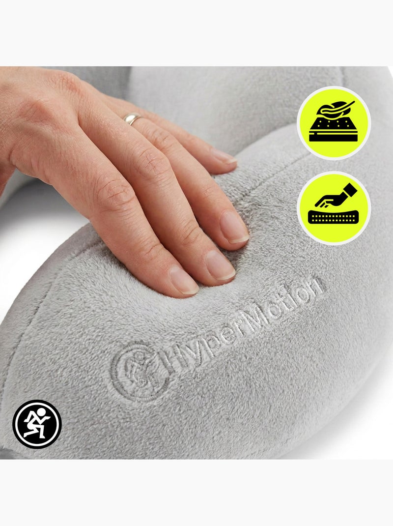 Oreiller de voyage cervical ergonomique d'avion hypermotion gris 26x26 cm Gris - Kiabi
