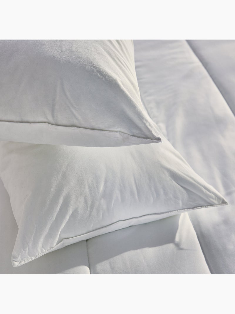 Oreiller d'hôtel Fibre Toucher doux Dormir sur le côté Blanc - Kiabi