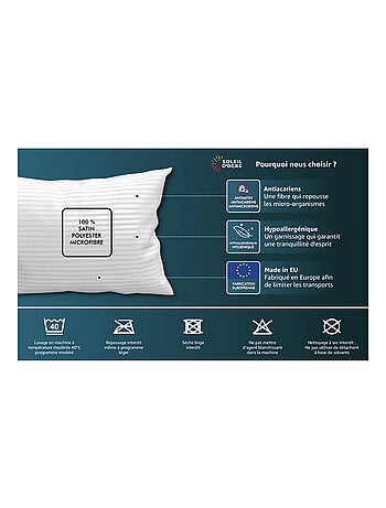 Oreiller DOUCEUR toucher plume, par Soleil d'ocre